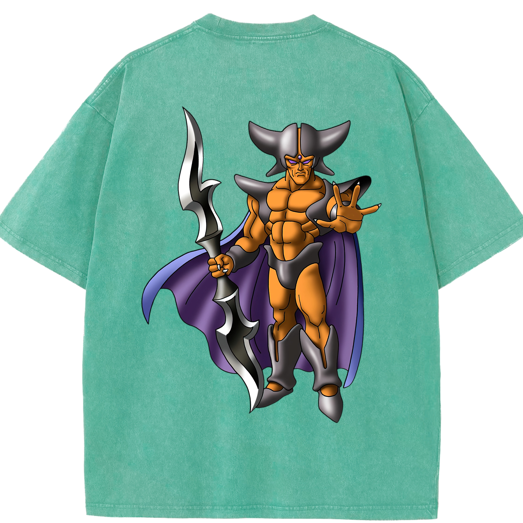 （画像用） ドラゴンクエスト Doragon Kuesuto Dragon Quest 綿100% ヴィンテージ風 半袖Tシャツ（背面プリント）